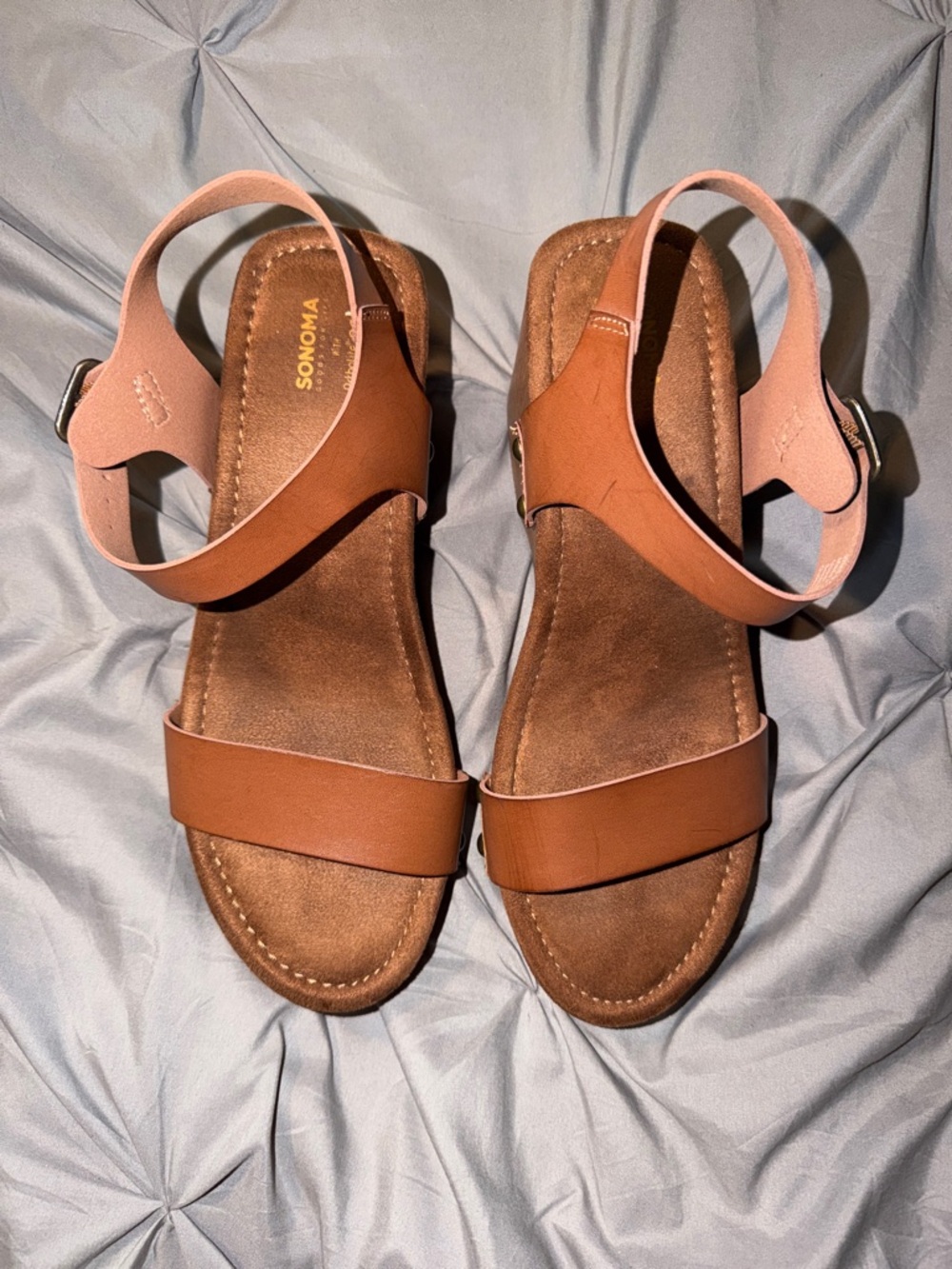 Sonoma Tan Leather Slingback Sandals